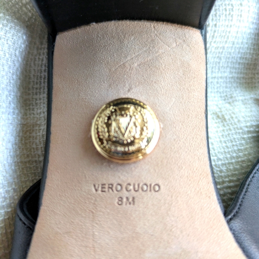 Women's Veronica Beard Casie Slingback Pump, Black, Gold Hardware, EUC 8M no box - Picture 10 of 14